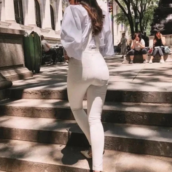 We Wore What Basic Denim White Overalls - Picture 4 of 14